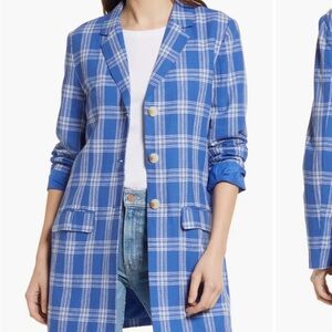 BB Dakota‎ sweetheart Blue Checkered Blazer M